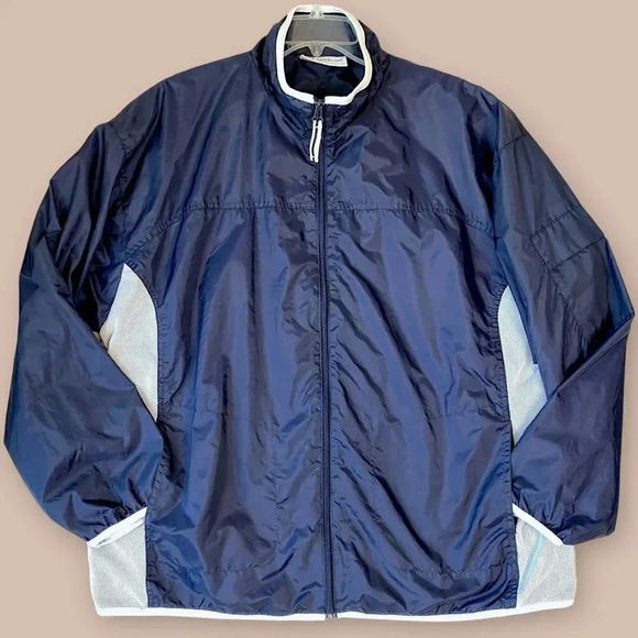 Wilson Other - Wilson Lightweight Golf Winbreaker Rain Jacket Zip Up Size XL Navy White Lined